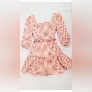 NWOT! Summer Gingham Plaid Tie-Back Basil Lola Women's Photo Ready Mini Dress XS